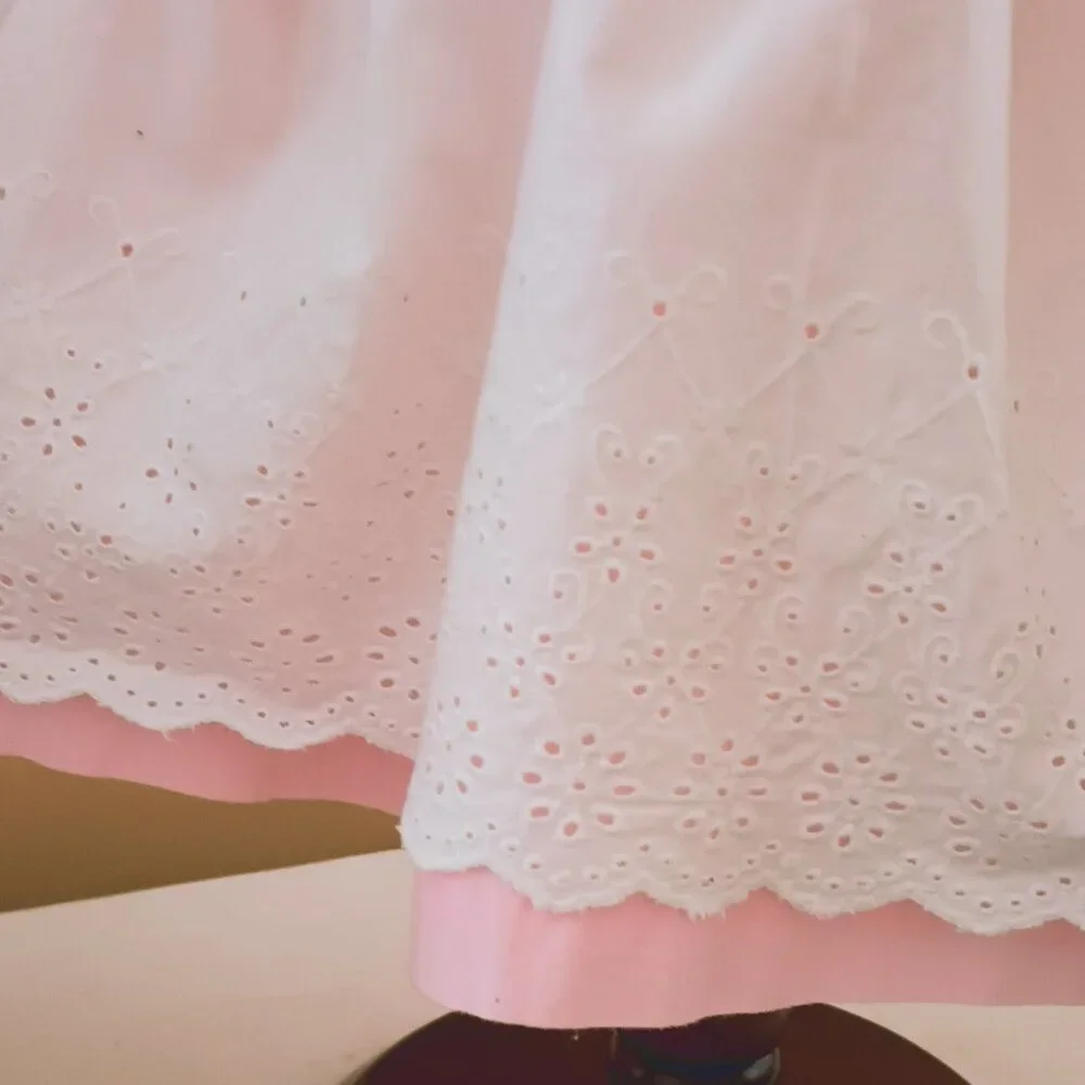 Marks & Spencer Eyelet Dress 12-18m Sleeveless White Pink Floral Butterfly